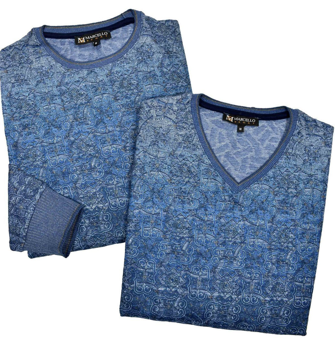 Our finely knitted cotton sweater with a little lycra is super soft and lightweight. The weight is perfect to wear on mild days and it can be used over a nice sports shirt. Classic fit, banded cuffs and waist band. By Marcello Sport.