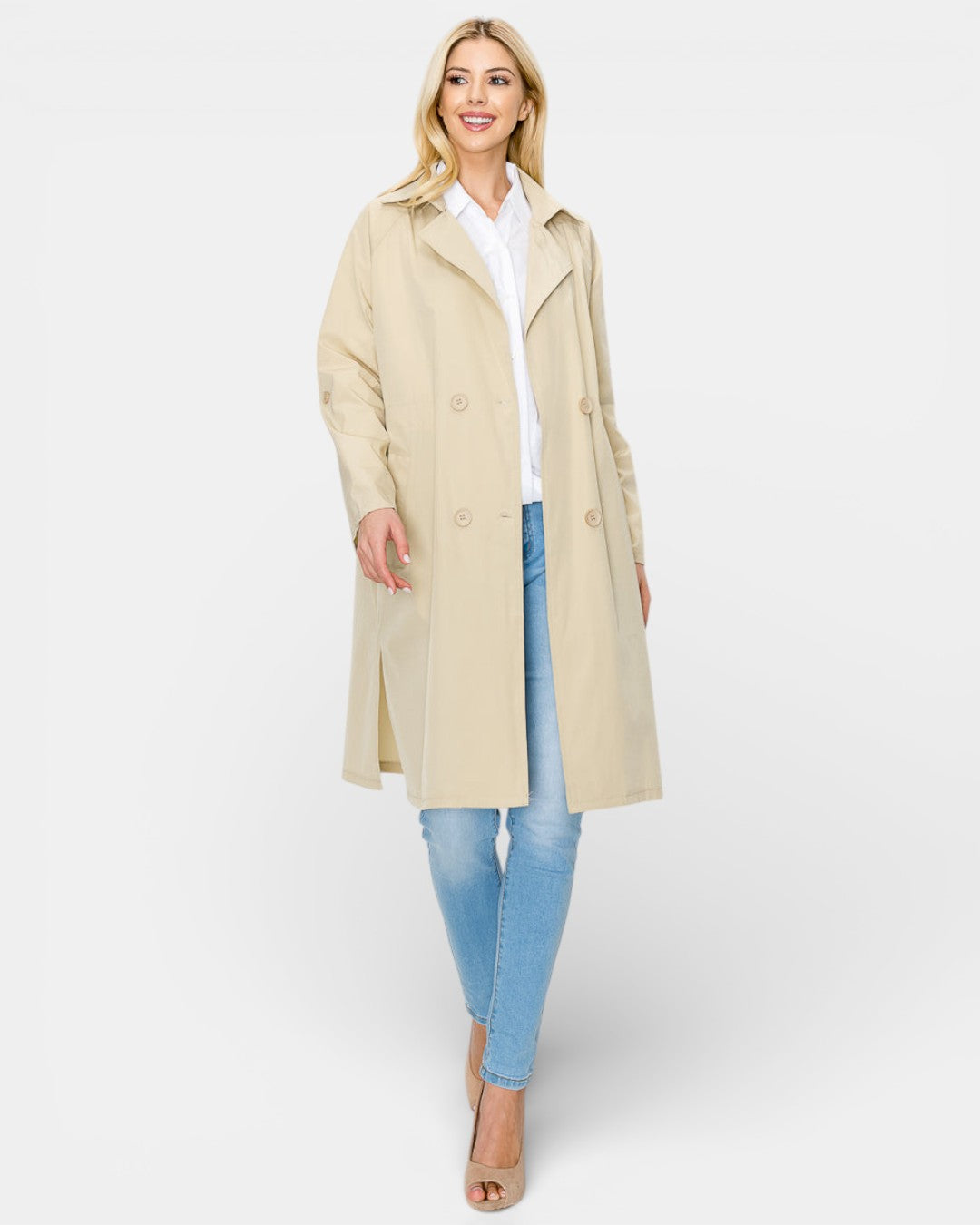 Jamia Woven Trench Coat 52375JK / Beige / XS