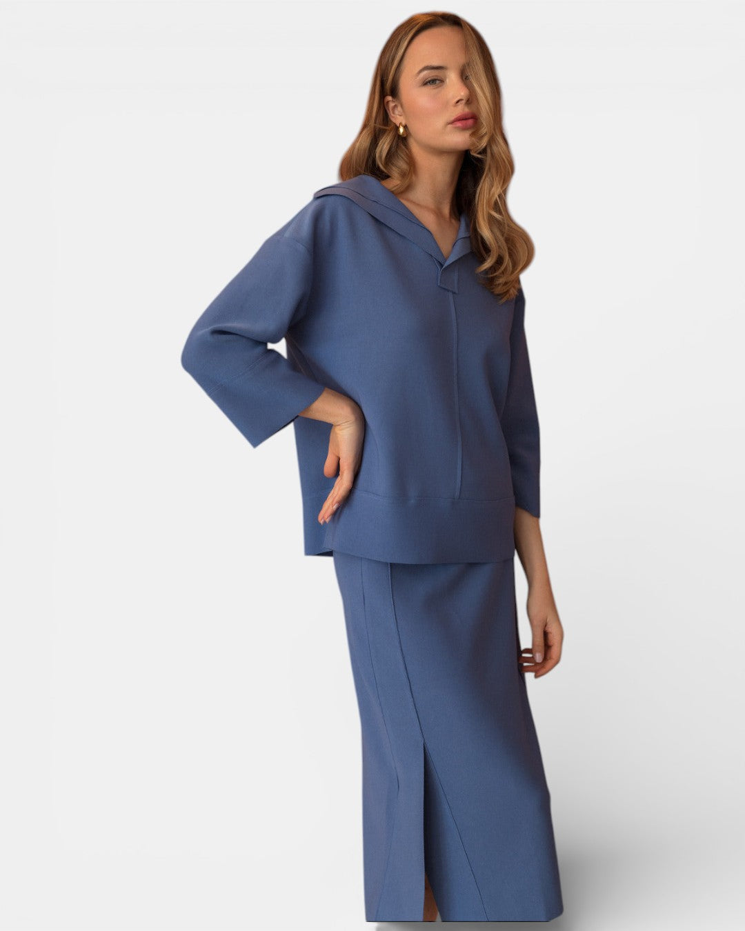 Kourtney Stretch Crepe Knit Top Pink / 53072K / XS