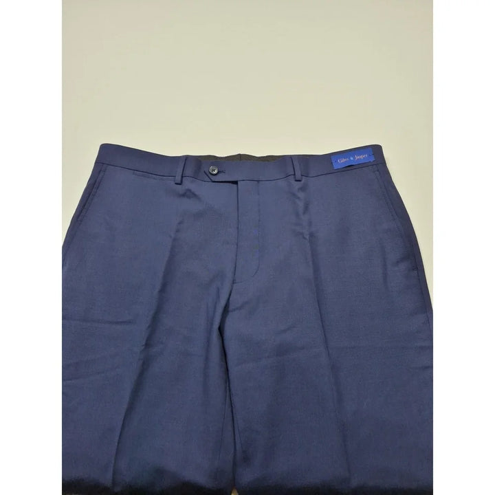 GILES & JASPER STRETCH WOOL BRISTOL BLUE DRESS PANTS