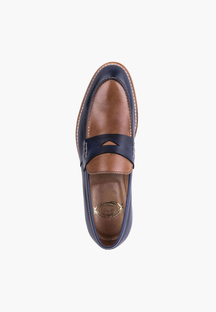 Lucca Loafer Navy-Beige - SEPOL Shoes