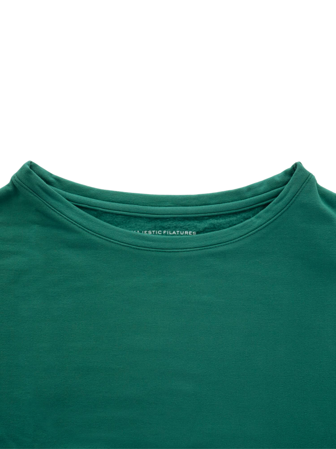 Women'S French Terry Semi Relaxed Long Sleeve Boatneck - Dark Green