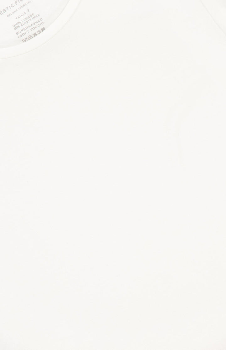 Soft Touch Short Sleeve Crewneck T-shirt - Cream