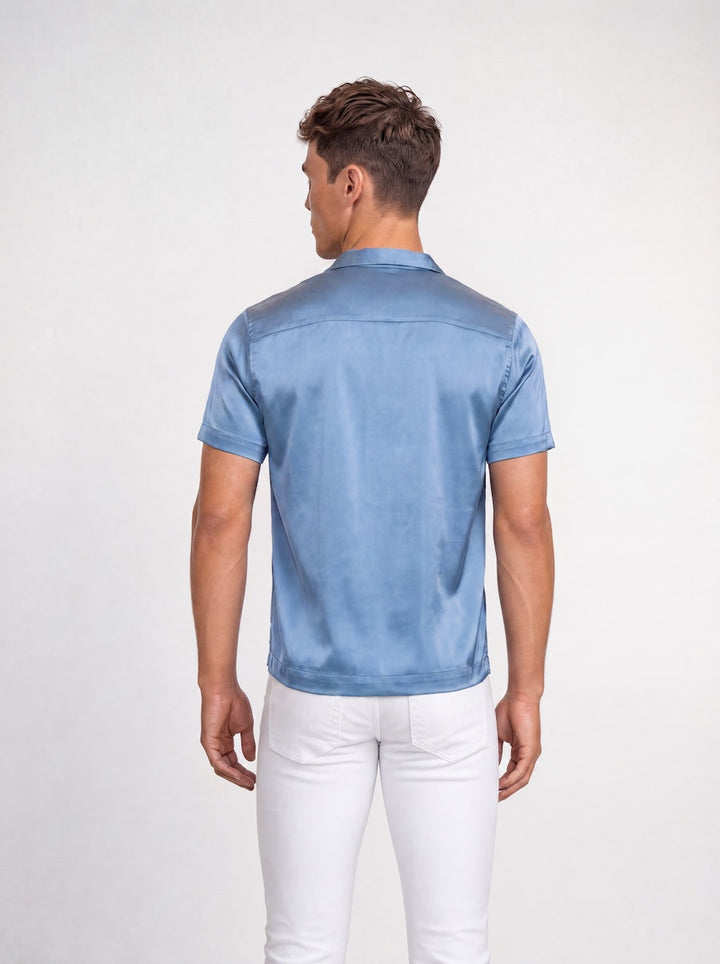 Bond Shirt Silk Steel Blue