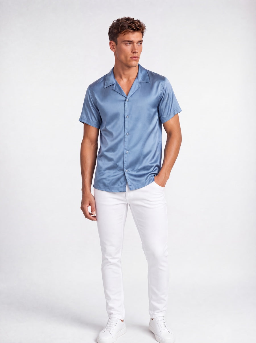 Bond Shirt Silk Steel Blue