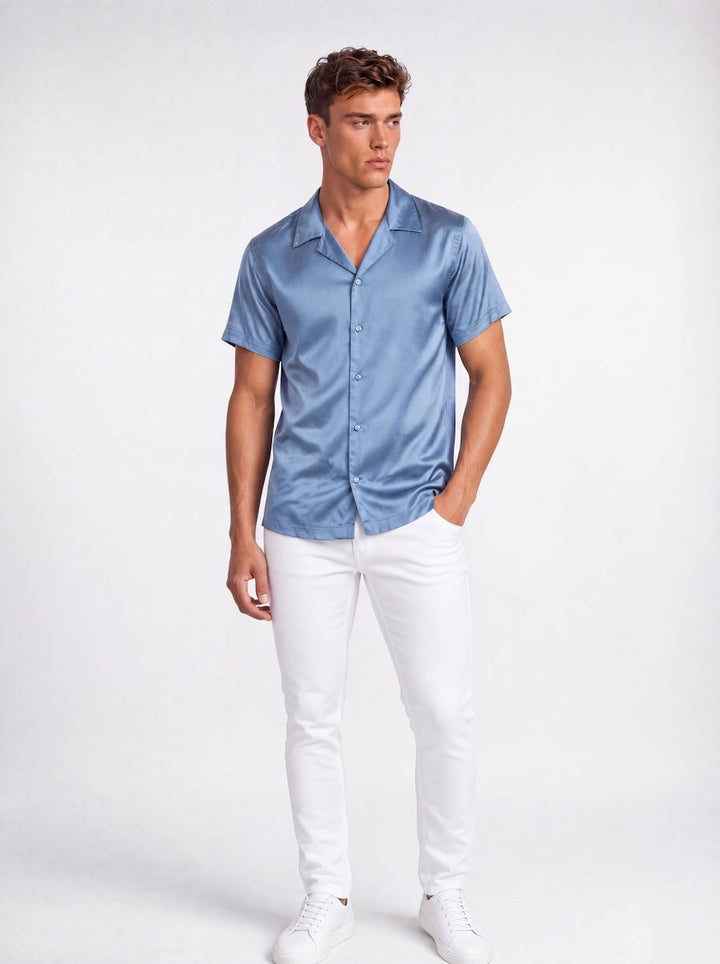 Bond Shirt Silk Steel Blue