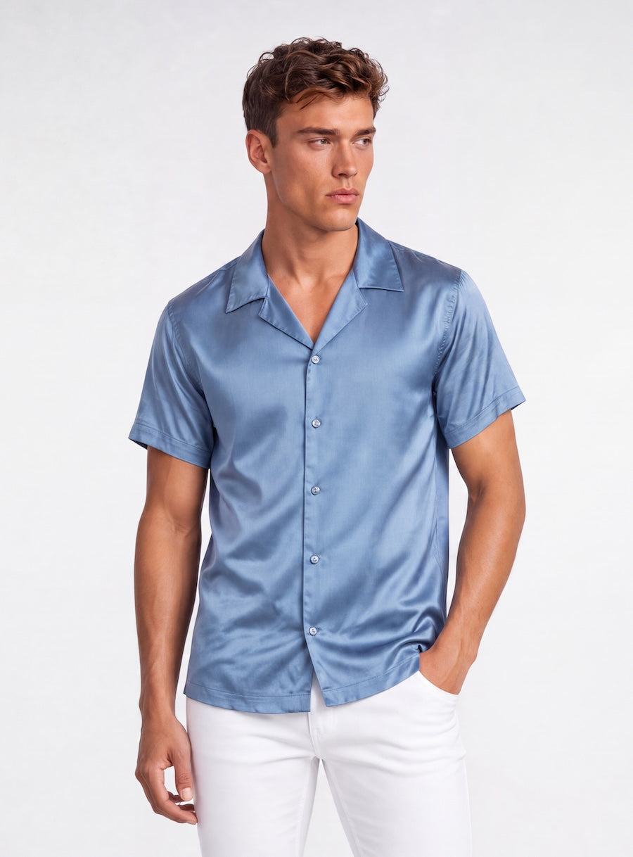 Bond Shirt Silk Steel Blue