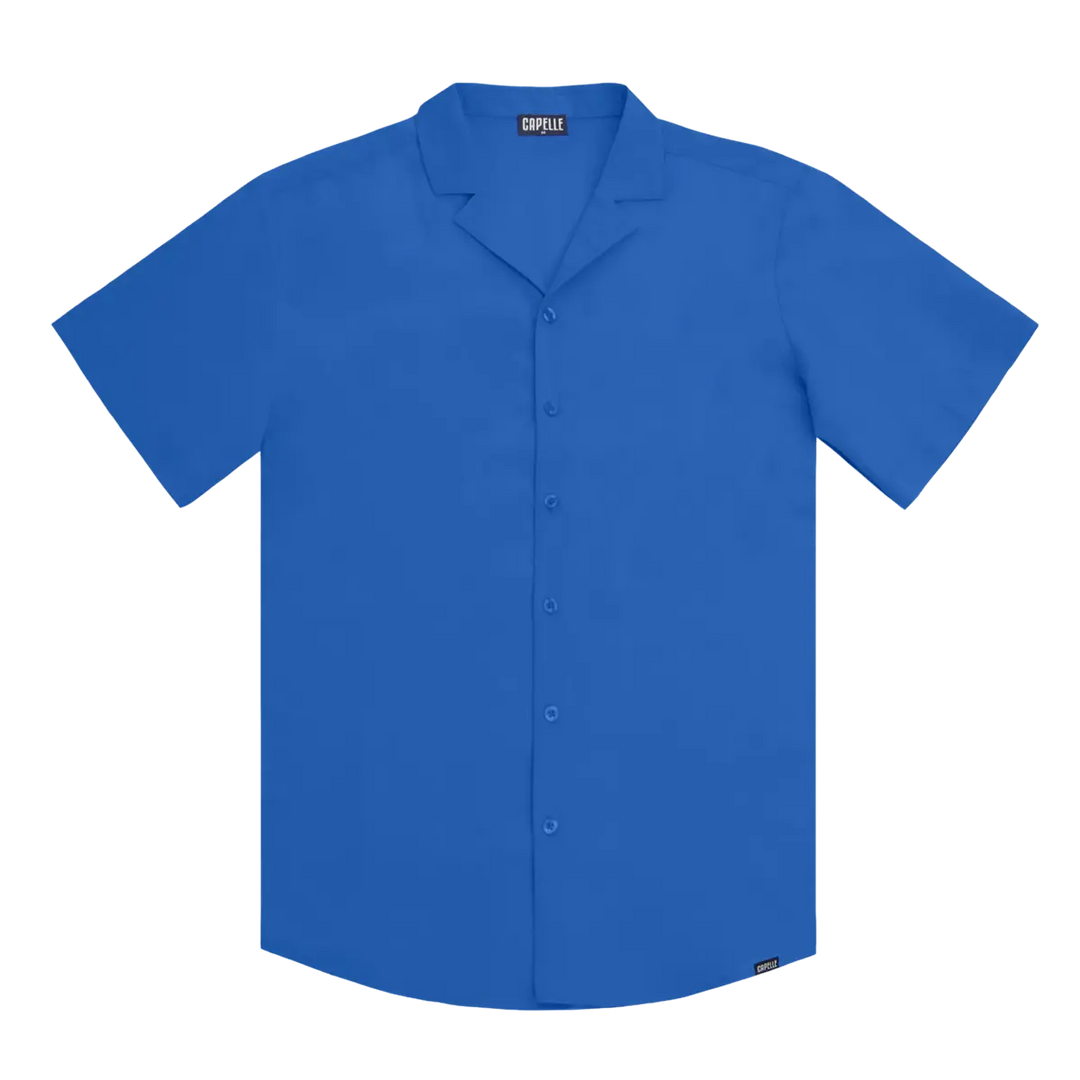 Ocean Blue Men's Button Down Resort Shirt, Modern Fit
