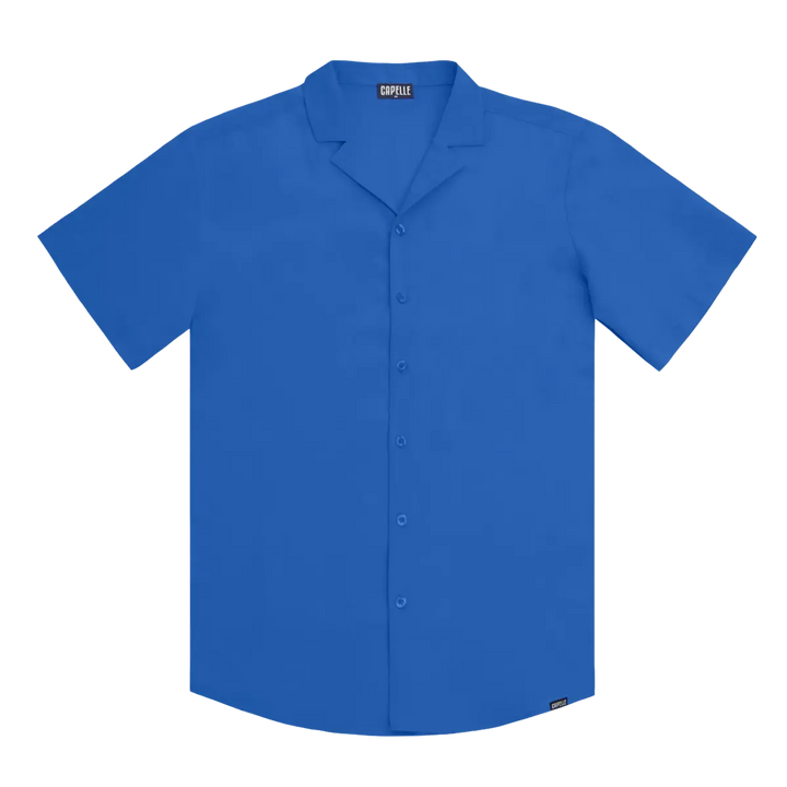 Ocean Blue Men's Button Down Resort Shirt, Modern Fit