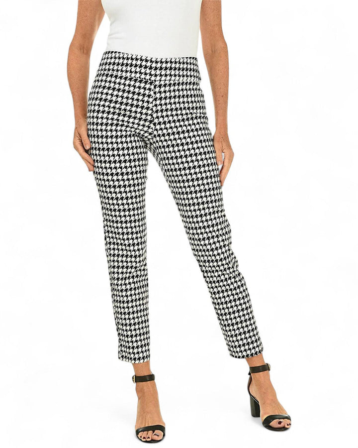 Krazy Larry P507 Pull on Pant - Black Mini Hounds tooth