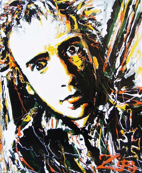 Johnny Rotten Enamel Portrait