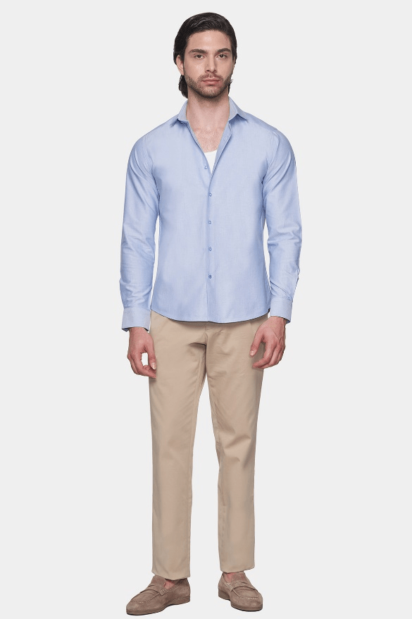 premium Cotton Dress Shirt (Light Azure)