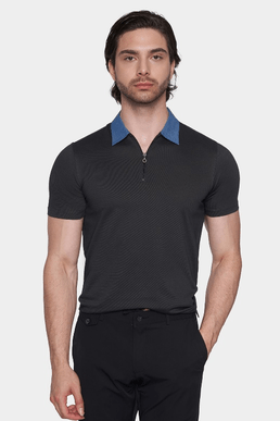 Mercerized Cotton Polo (Charcoal)