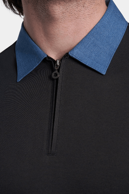 Mercerized Cotton Polo (Charcoal)