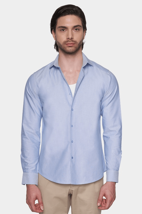 premium Cotton Dress Shirt (Light Azure)