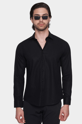 Premium Cotton Dress Shirt (Black)