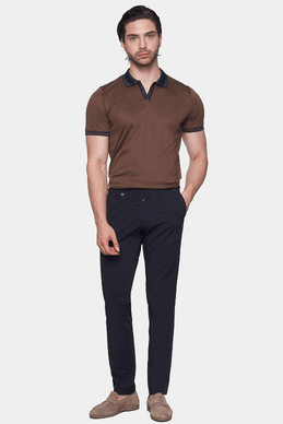 TheMercerized Cotton Open Polo (Chocolate)