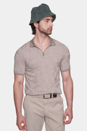 The Mercerized Cotton Polo (Pale Beige)