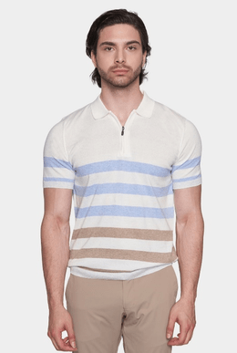 The Quarter Zip Mercerized Cotton Polo (Sunrise)