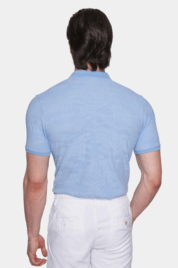 The Mercerized Cotton Polo (Summer Sky Blue)