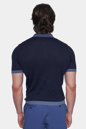 The Mercerized Cotton Polo (Marine Blue)