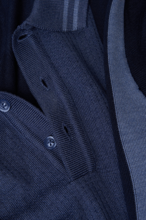 The Mercerized Cotton Polo (Marine Blue)