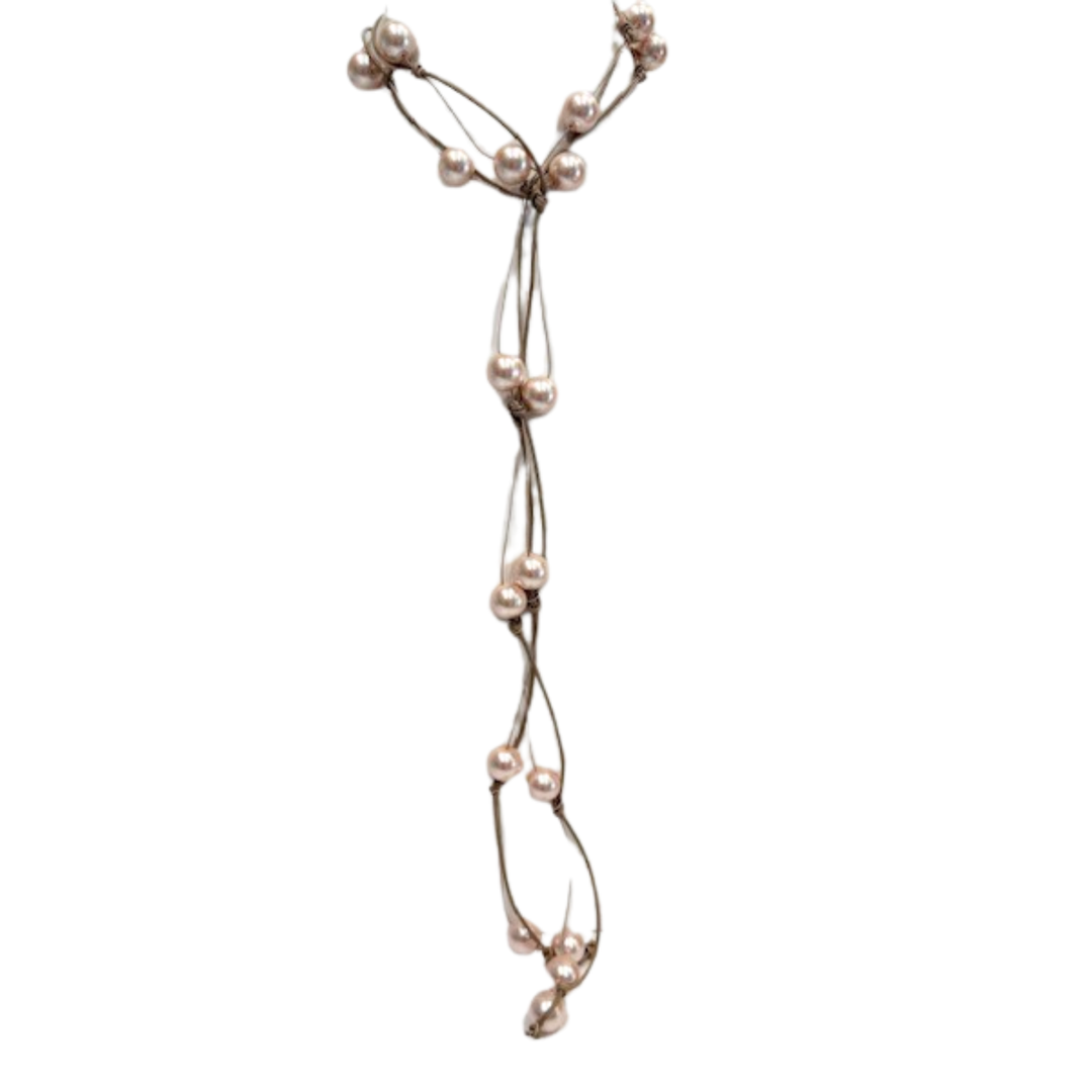 Pink Pearl Floating Lariat