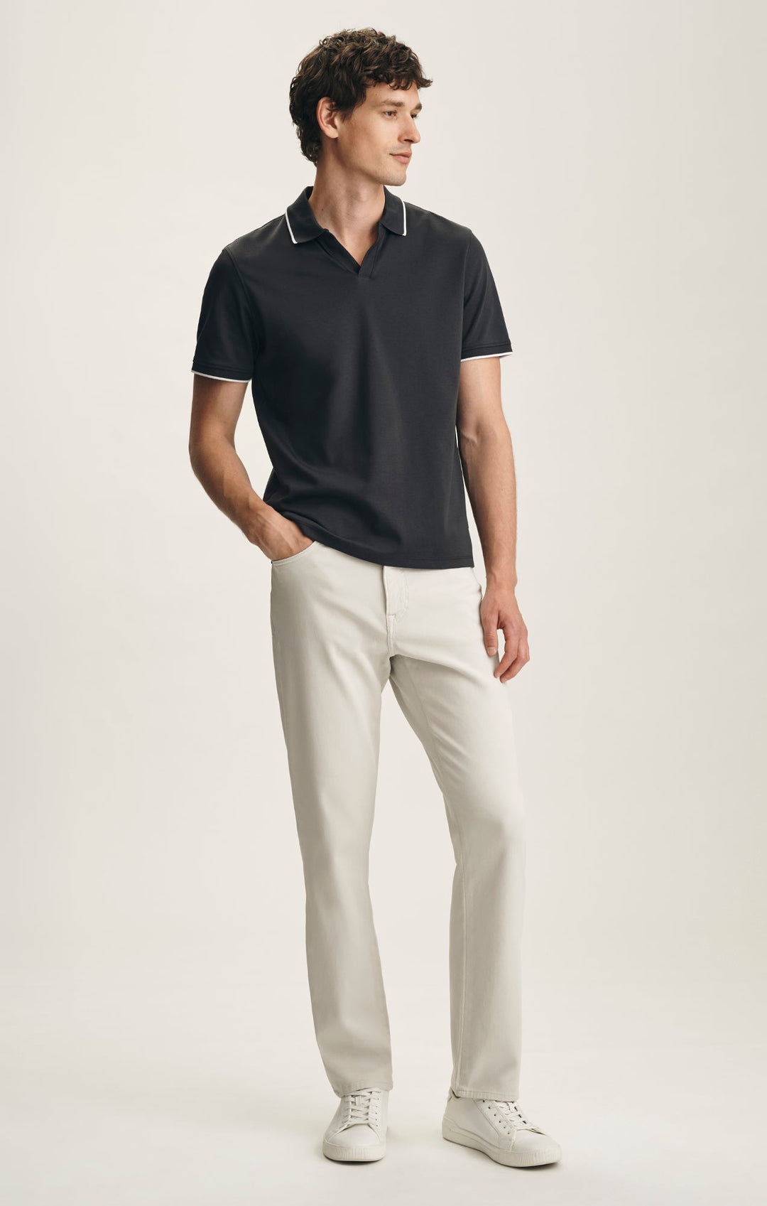 Charisma Relaxed Straight Pants In Bone Cloud Luxe