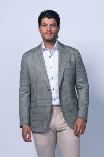 Oakdale Green Cotton Printed Stretch Knit