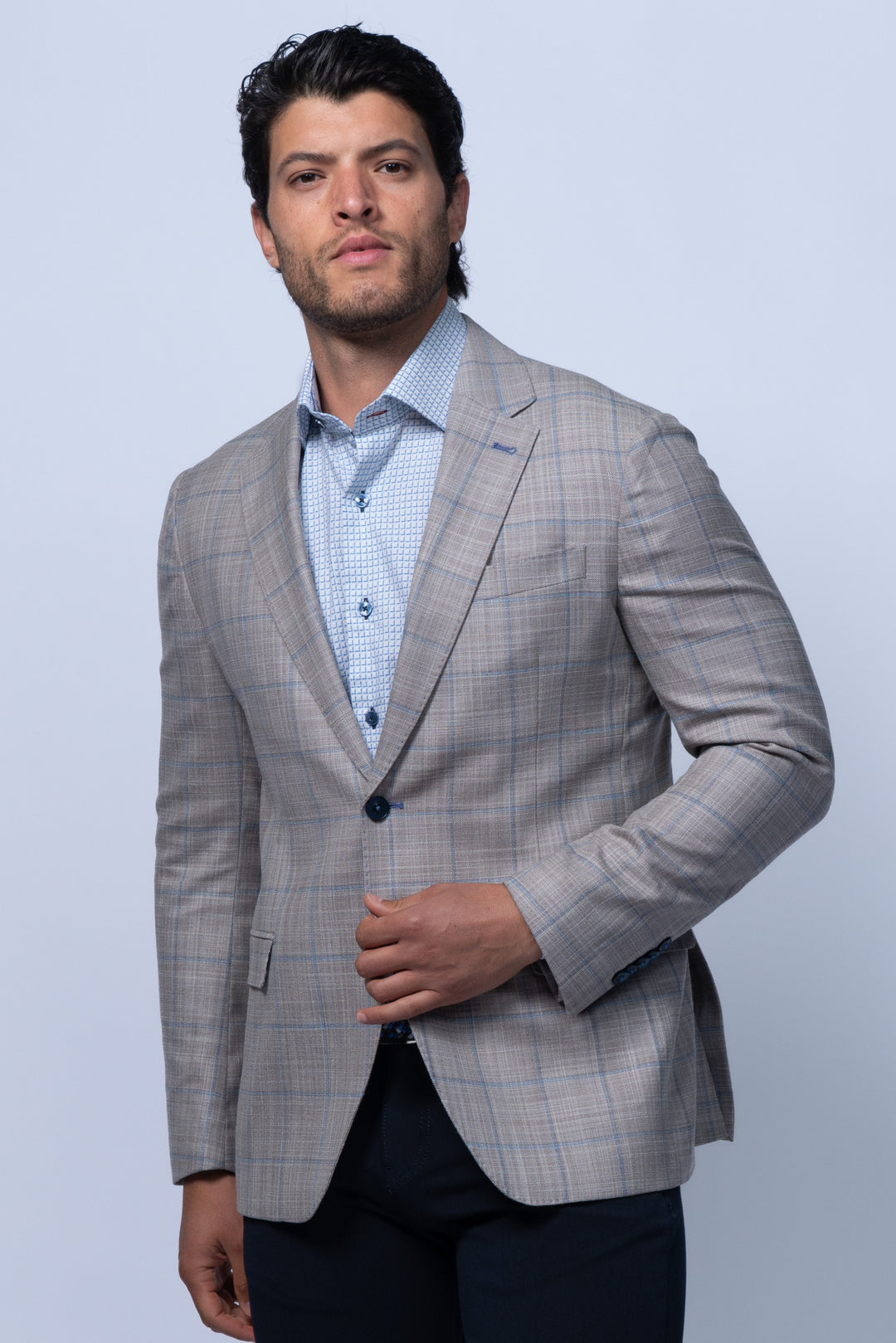 Cervo Beige Stretch Wool Silk