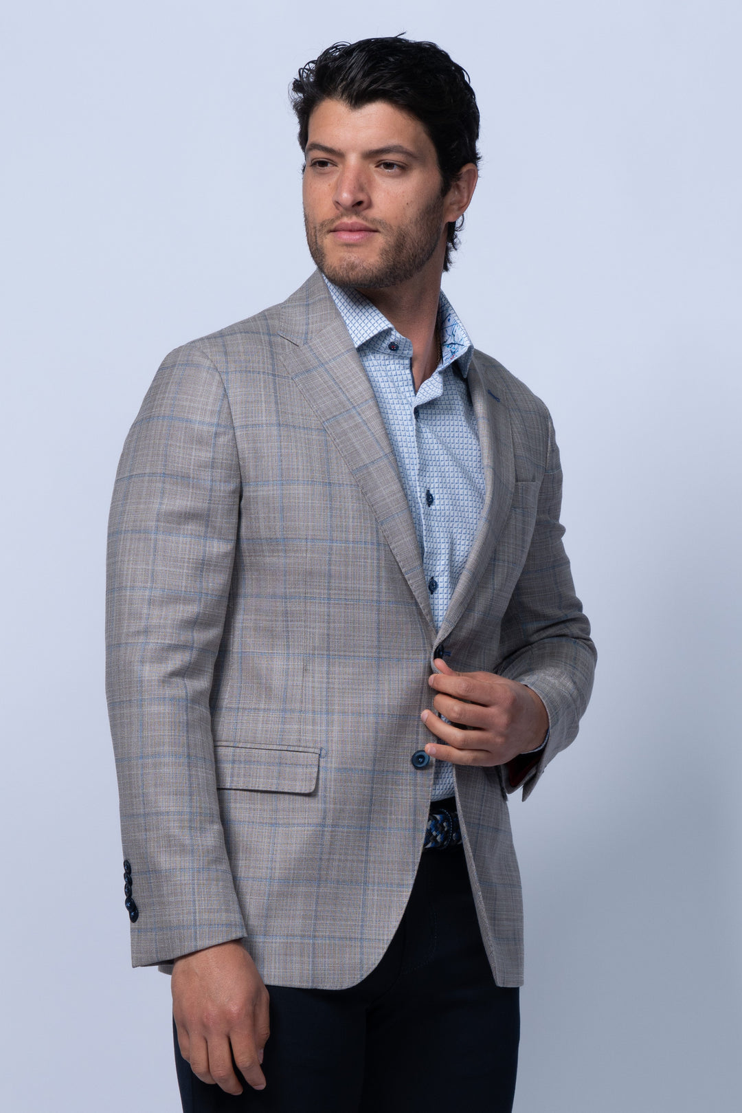 Cervo Beige Stretch Wool Silk