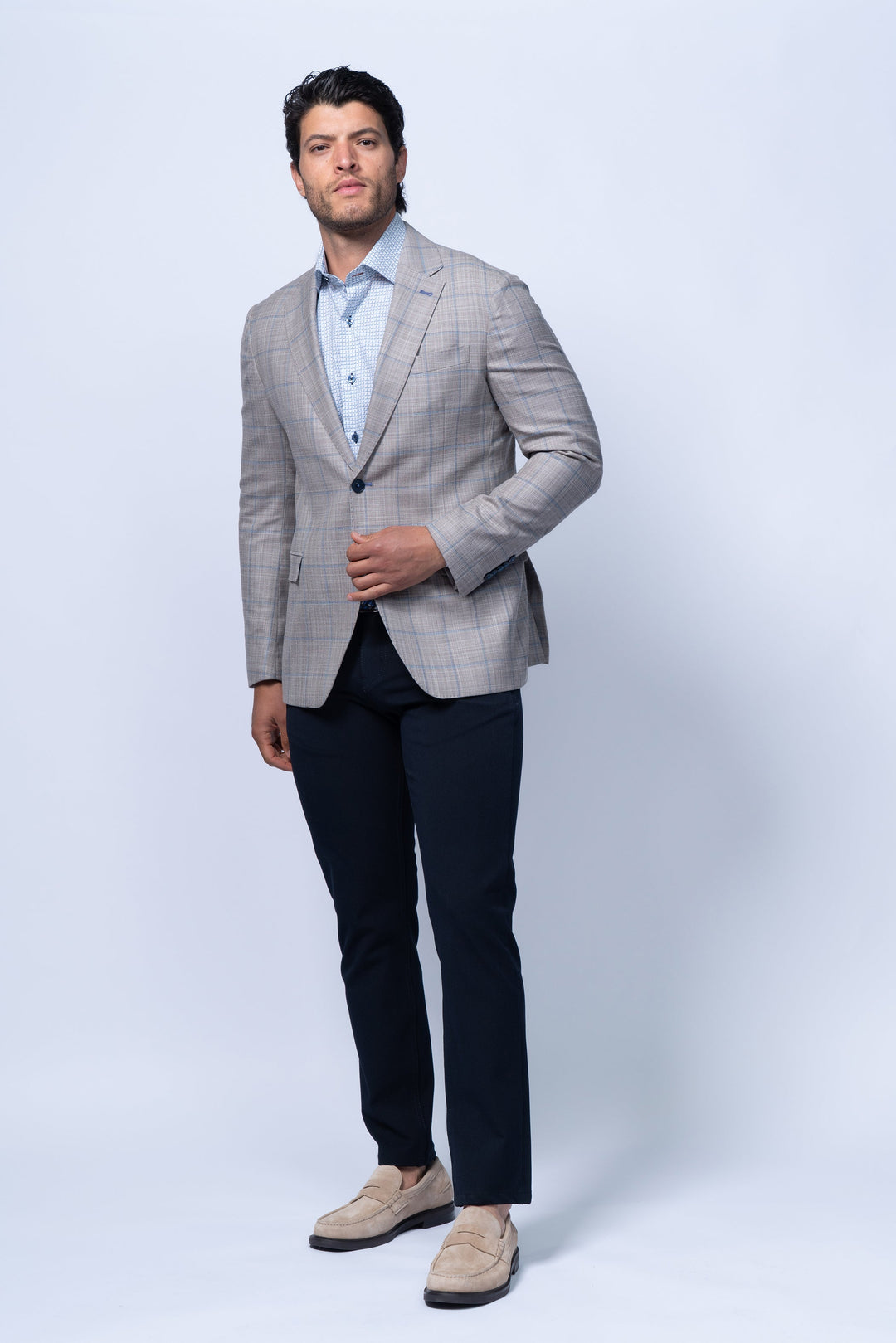 Cervo Beige Stretch Wool Silk
