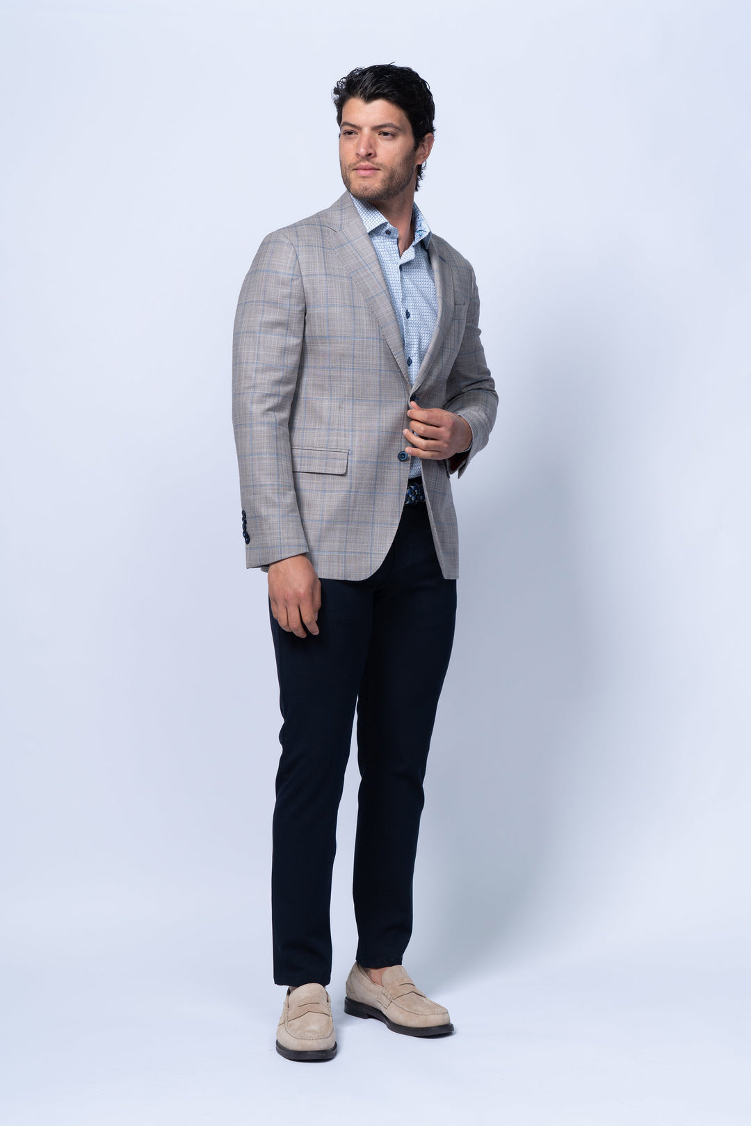 Cervo Beige Stretch Wool Silk