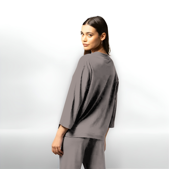3/4 Sleeve with Linen Seraph Neckline Shirt