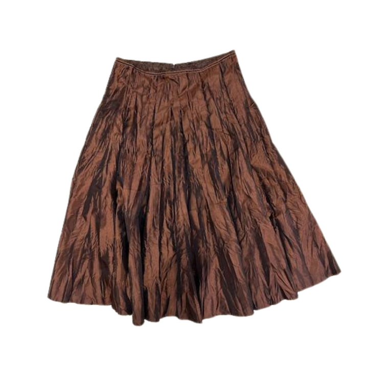 Taffeta Gored Full Skirt - Warm Brown