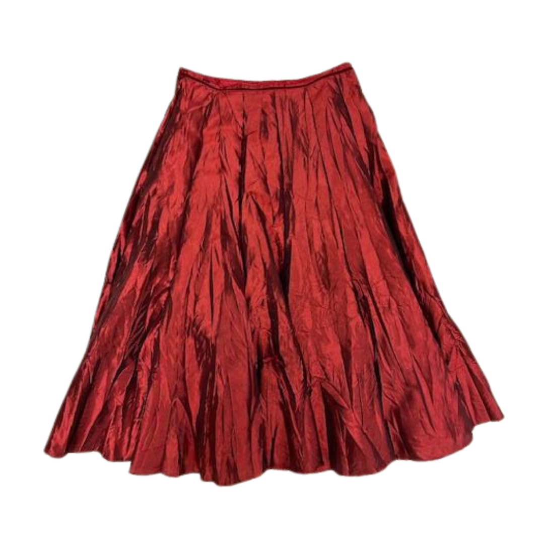Taffeta Gored Full Skirt - Red