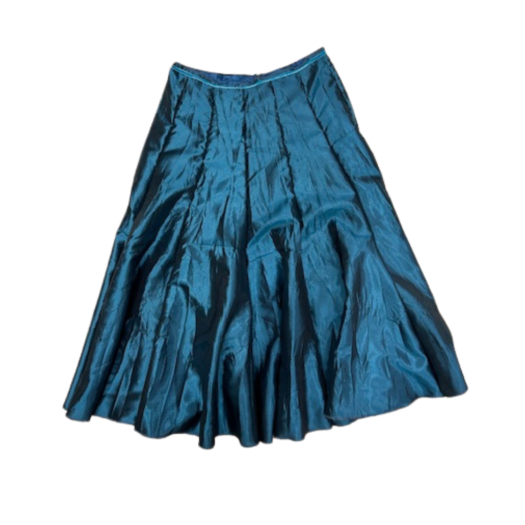 Taffeta Gored Full Skirt - Turquoise