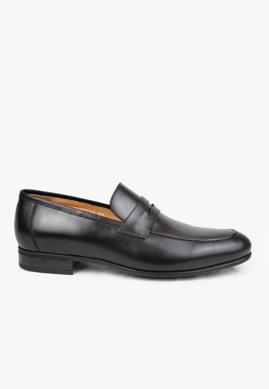 Sepol Vegas Penny Loafer in Black, side view