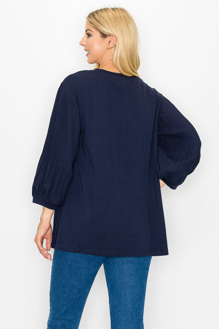 Raelynn Top with Chiffon Pleating