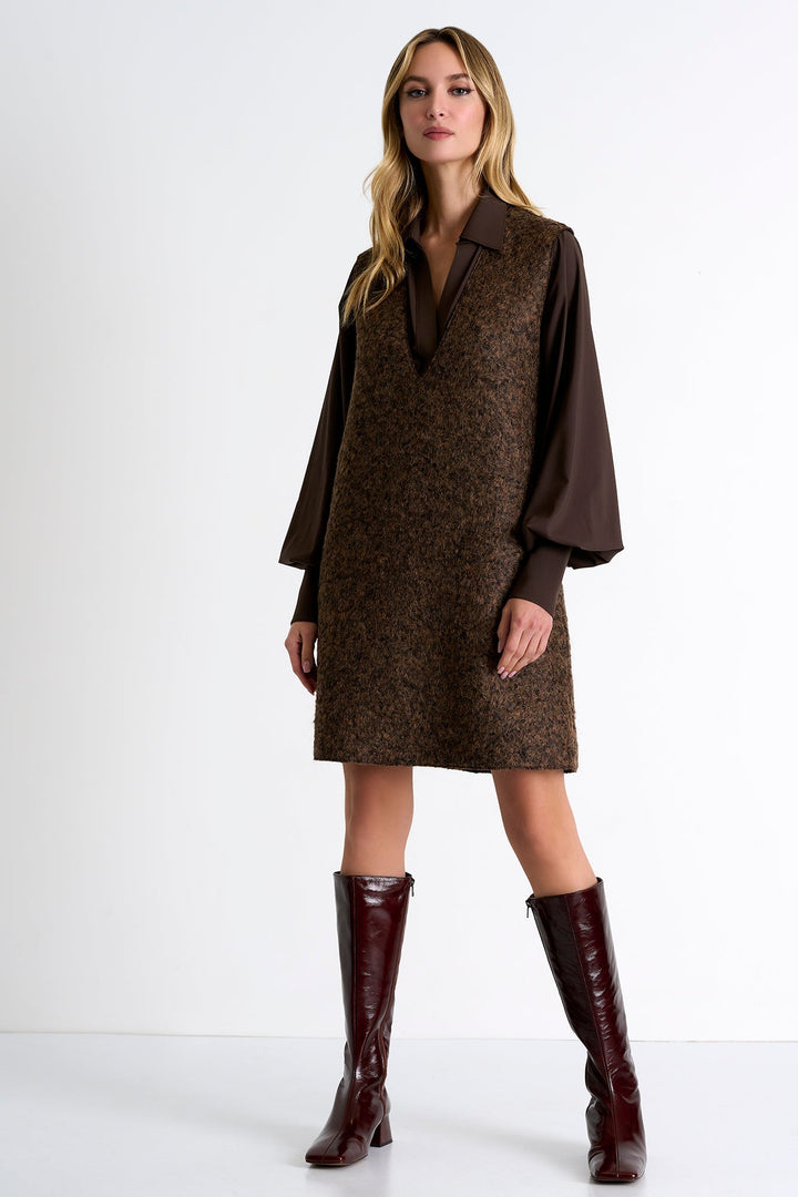 52274-77-770 - Dress 2 / 770 Chocolate / 37% WOOL 25% MOHAIR WOOL 25% ALPACA