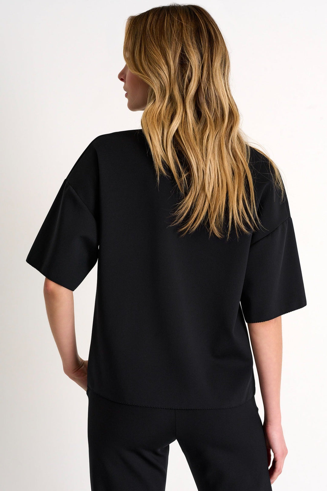 Lapel Collar Comfortable Top - 52327-61-800 02 / 800 Caviar / 75% POLYAMIDE, 25% ELASTANE