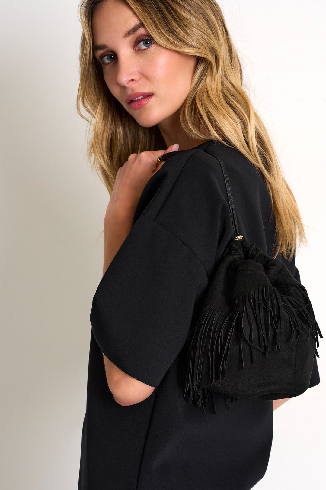 Lapel Collar Comfortable Top - 52327-61-800 02 / 800 Caviar / 75% POLYAMIDE, 25% ELASTANE