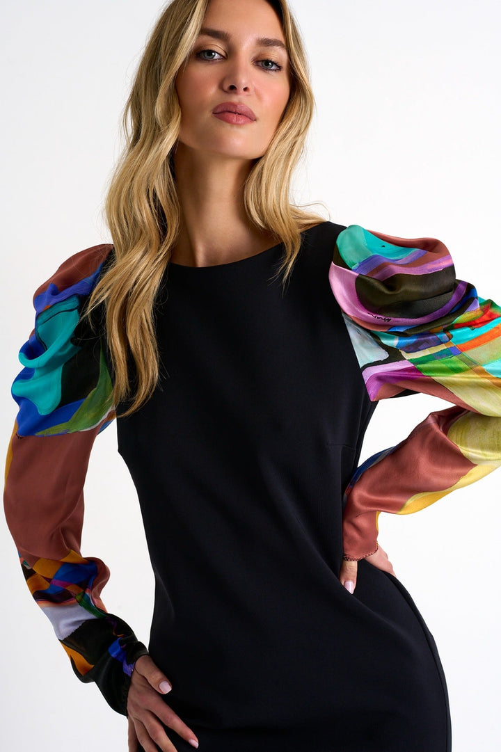 Glamorous Puff-Sleeve Dress - 52337-69-953 02 / 953 Sunny / 75% POLYAMIDE, 25% ELASTANE