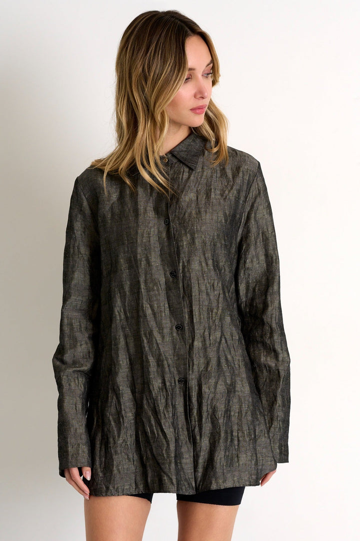 Classic Blouse - 52338-83-160 02 / 160 Grey / 60% VISCOSE, 40% LINEN