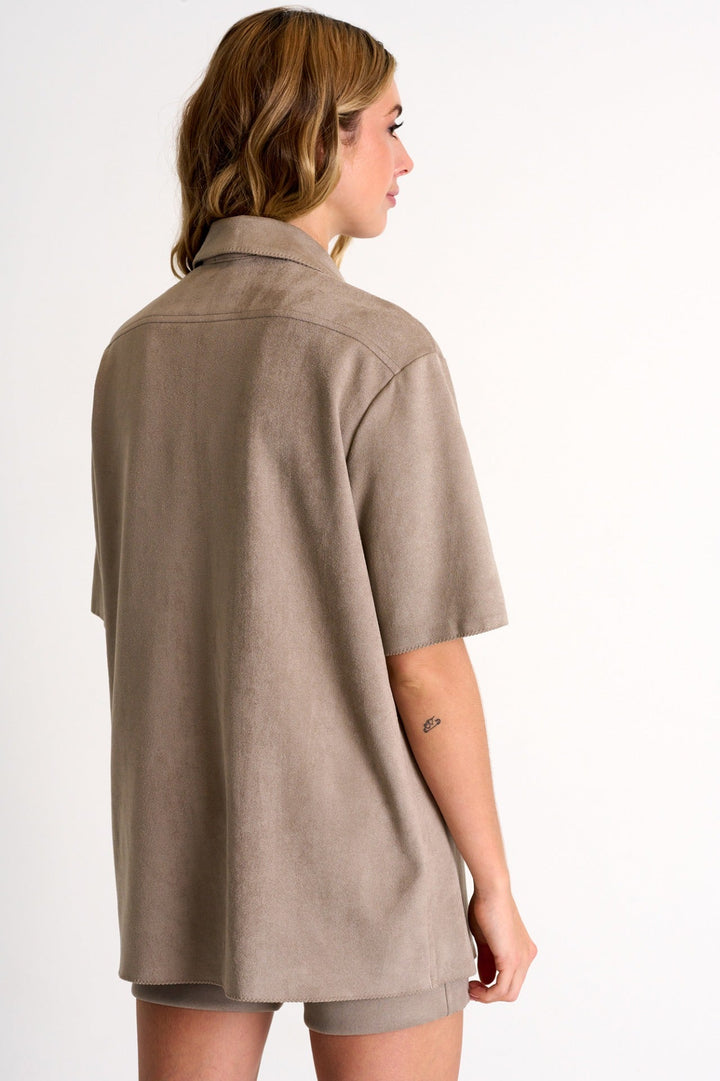 Vegan Suede Blouse - 52340-82-710 02 / 710 Sahara / 90% POLYESTER, 10% ELASTANE