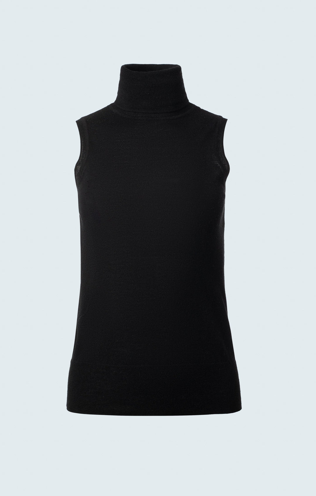 Merino blend sleeveless turtleneck