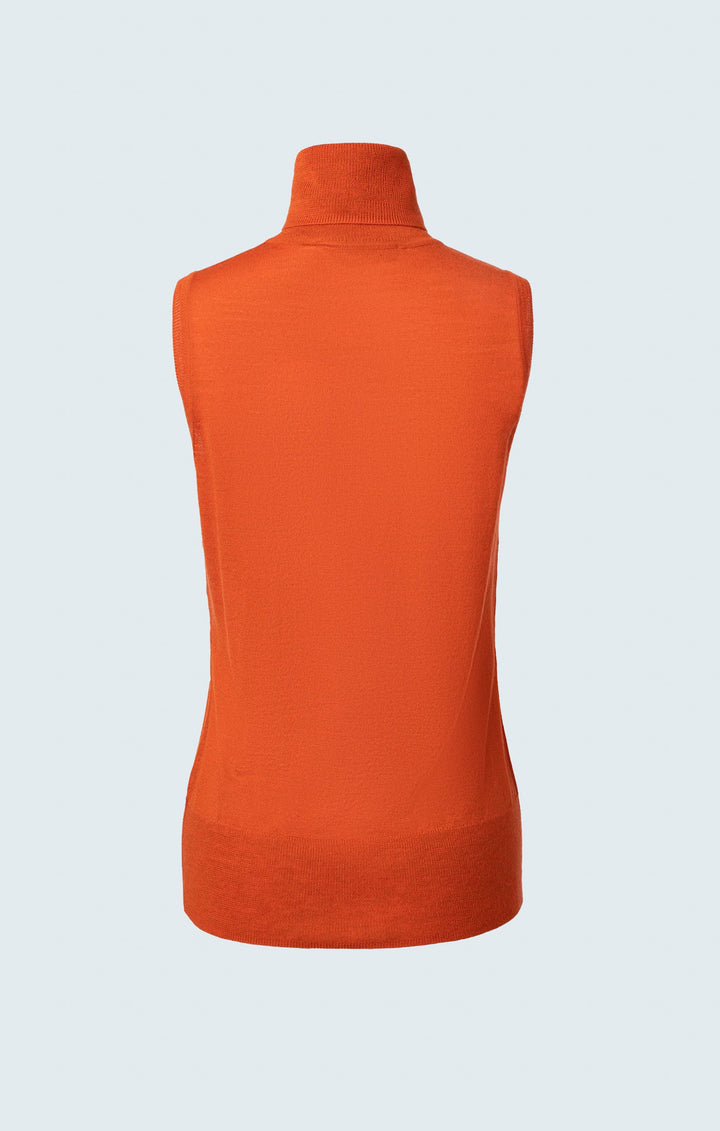 Merino blend sleeveless turtleneck