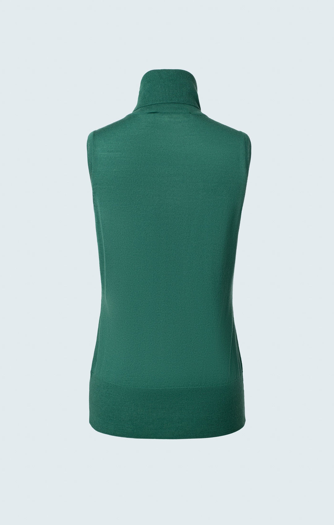 Merino blend sleeveless turtleneck