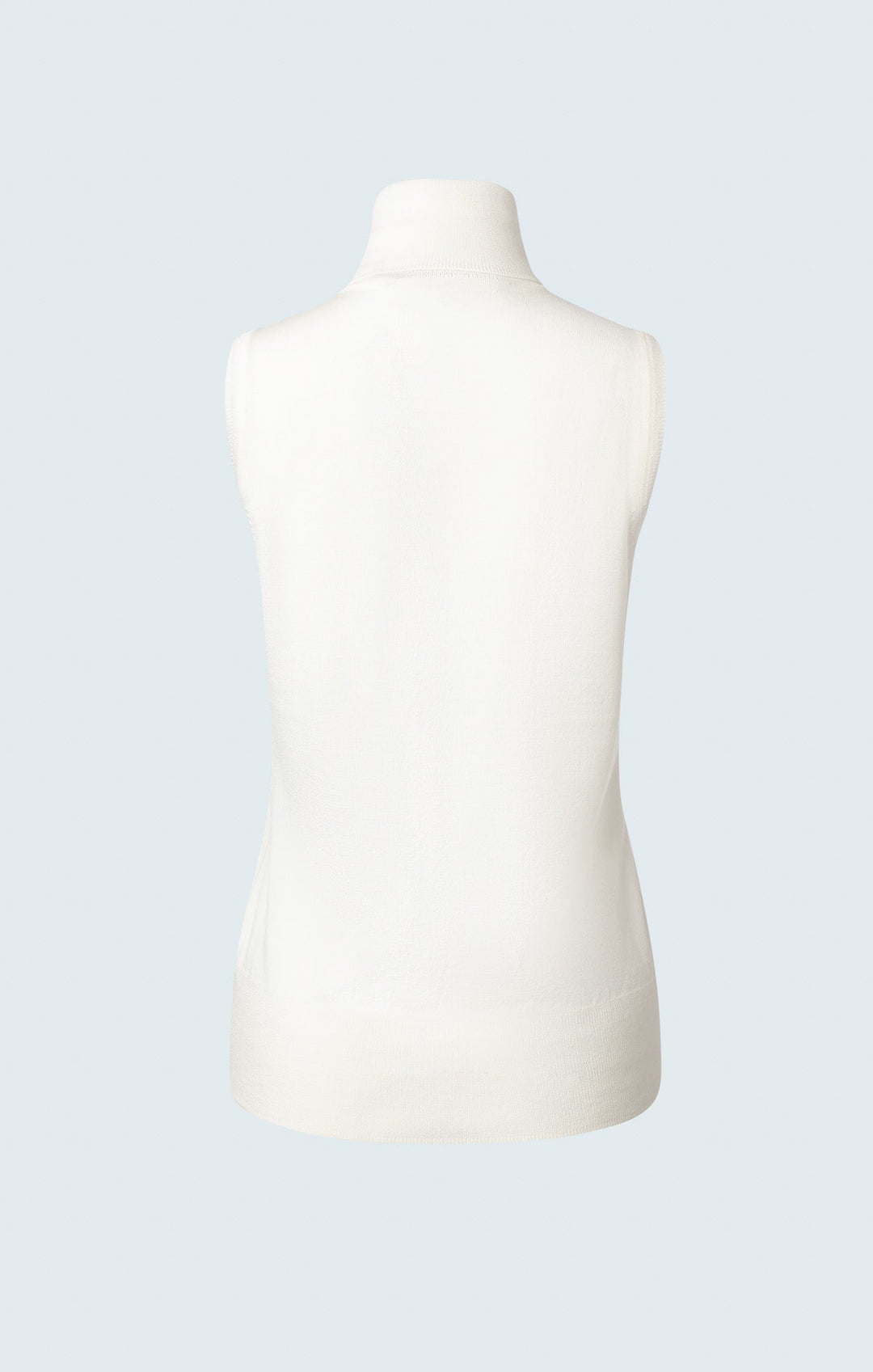 Merino blend sleeveless turtleneck