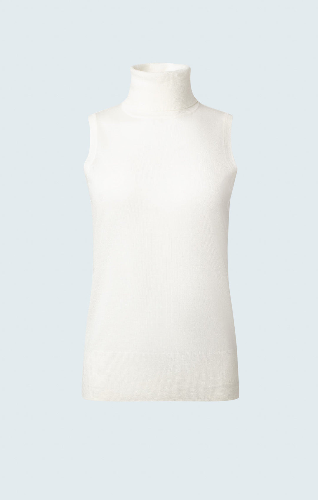 Merino blend sleeveless turtleneck